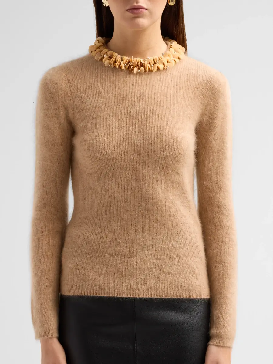 Elie Tahari Women's The Ling Jeweled Cashmere Sweater | Thumbnail 5 Elie Tahari Women's The Ling Jeweled Cashmere Sweater | Thumbnail 5