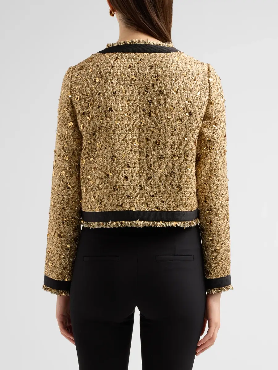 Elie Tahari Women's The Hadley Sequin Tweed Lady Jacket | Thumbnail 3 Elie Tahari Women's The Hadley Sequin Tweed Lady Jacket | Thumbnail 3