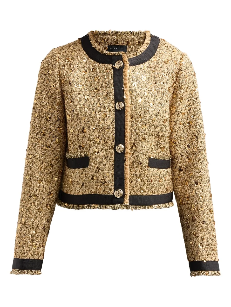 Elie Tahari Women's The Hadley Sequin Tweed Lady Jacket