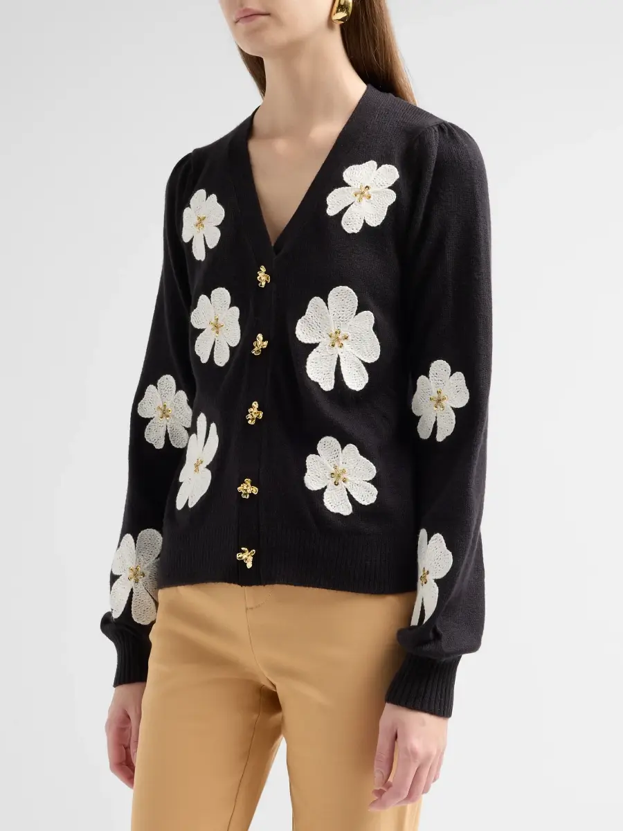 Lilly Pulitzer Women's Millard Big Lilly Flower Embroidery Cardigan | Thumbnail 4