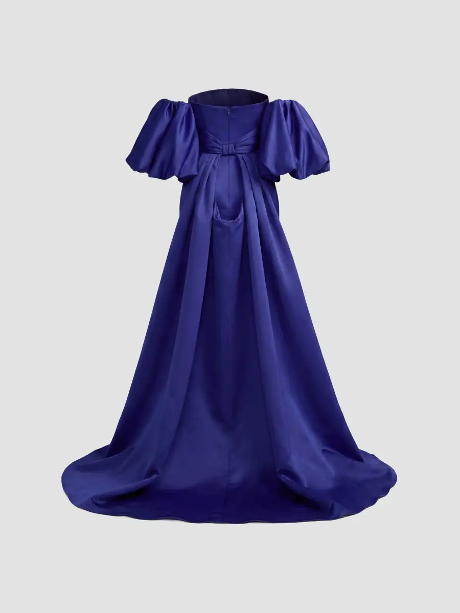 Mac Duggal Women's Satin Strapless Cape Gown | Thumbnail 5 Mac Duggal Women's Satin Strapless Cape Gown | Thumbnail 5