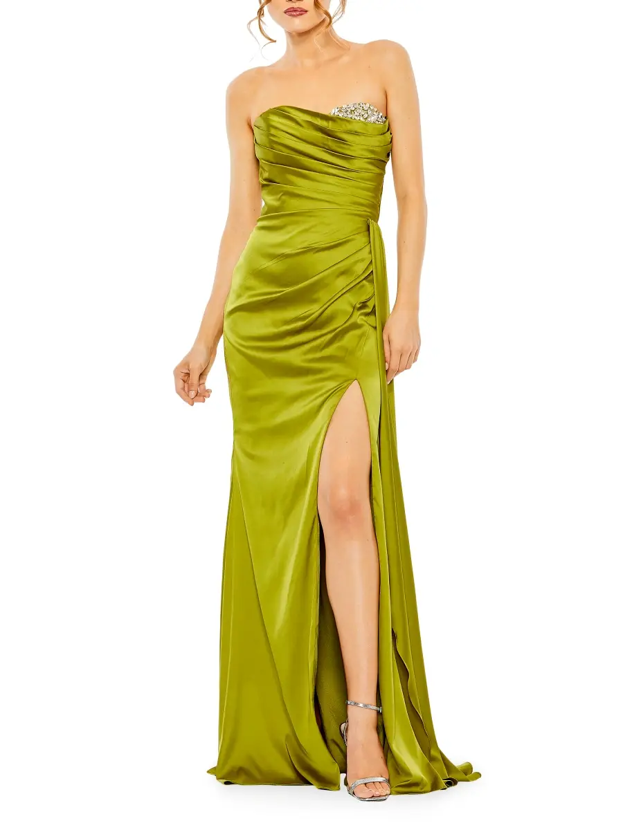 Mac Duggal Women's Satin Embellished Sweetheart Gown | Thumbnail 2 Mac Duggal Women's Satin Embellished Sweetheart Gown | Thumbnail 2
