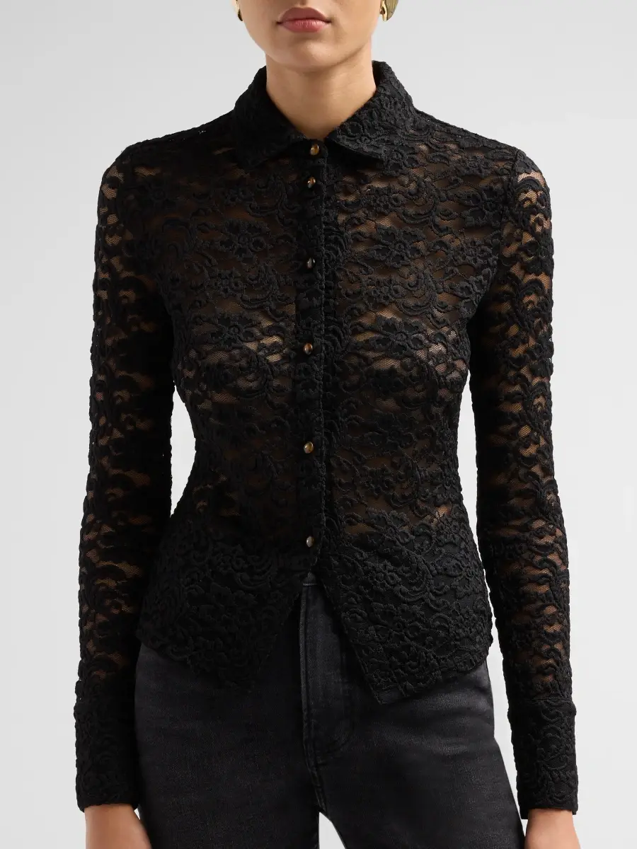 Veronica Beard Women's Wittaker Floral Lace Shirt | Thumbnail 5 Veronica Beard Women's Wittaker Floral Lace Shirt | Thumbnail 5