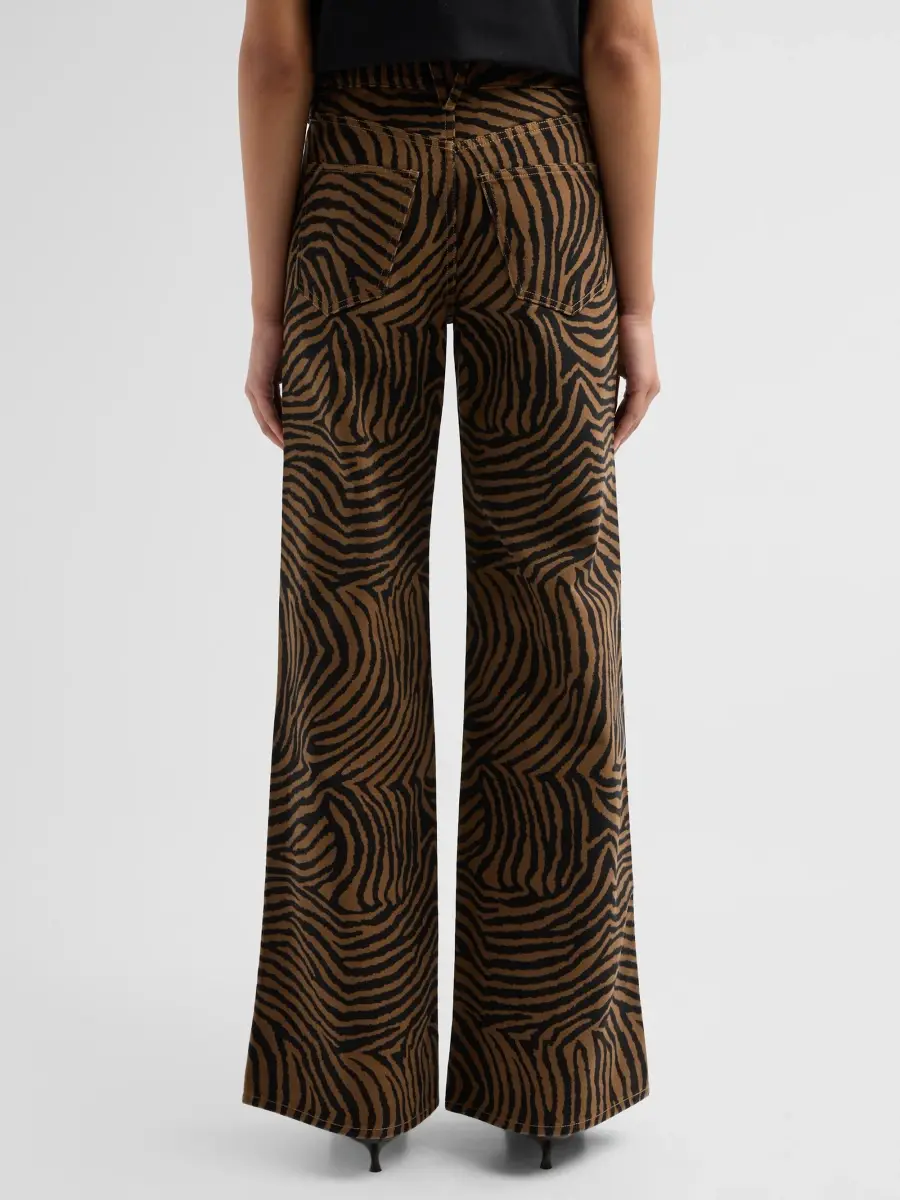 Veronica Beard Women's Kasey Ziger-Print Wide-Leg Jeans | Thumbnail 3 Veronica Beard Women's Kasey Ziger-Print Wide-Leg Jeans | Thumbnail 3