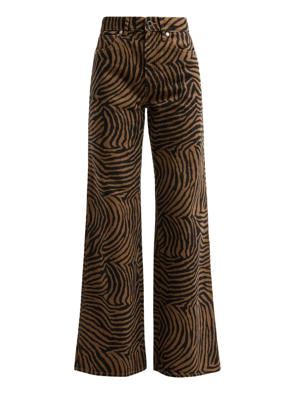 Veronica Beard Women's Kasey Ziger-Print Wide-Leg Jeans