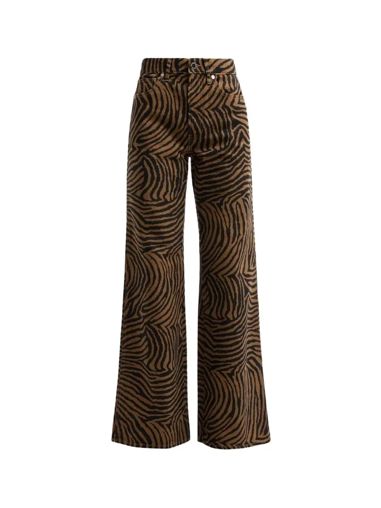 Women's Kasey Ziger-Print Wide-Leg Jeans Women's Kasey Ziger-Print Wide-Leg Jeans