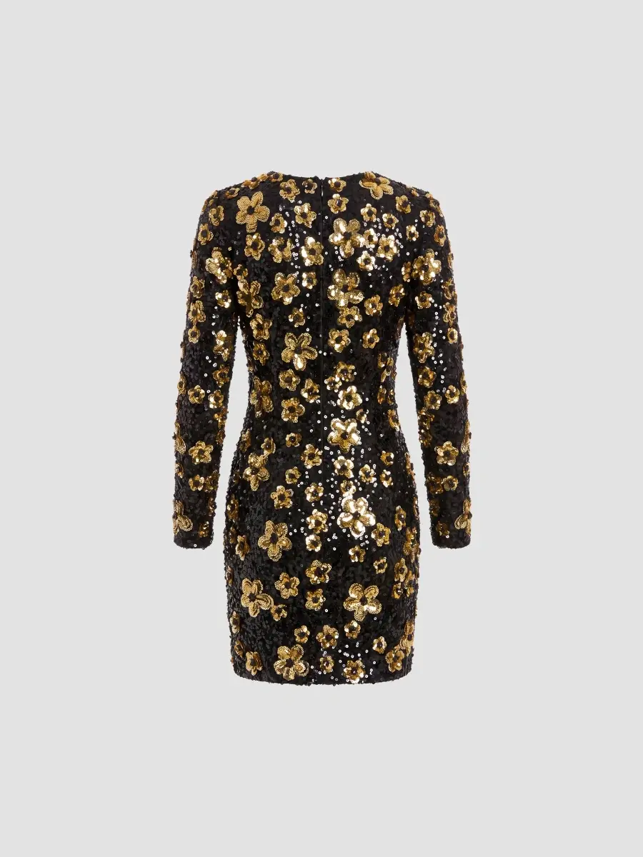 Mac Duggal Women's Floral Sequined Sheath Mini Dress | Thumbnail 5 Mac Duggal Women's Floral Sequined Sheath Mini Dress | Thumbnail 5