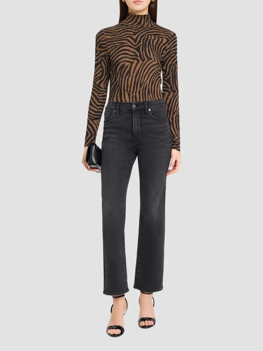 Veronica Beard Women's Wyeth Zebra-Print Turtleneck Top | Thumbnail 2 Veronica Beard Women's Wyeth Zebra-Print Turtleneck Top | Thumbnail 2