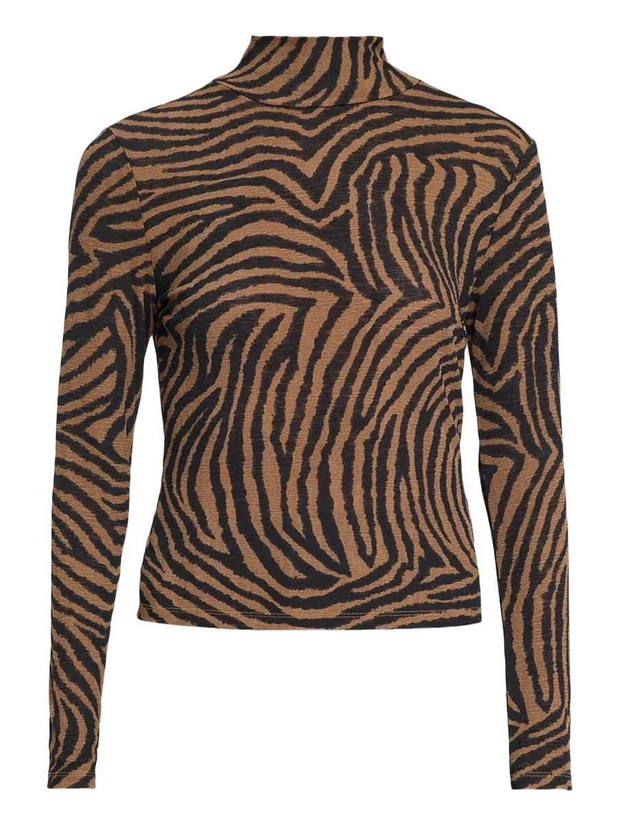 Women's Wyeth Zebra-Print Turtleneck Top
