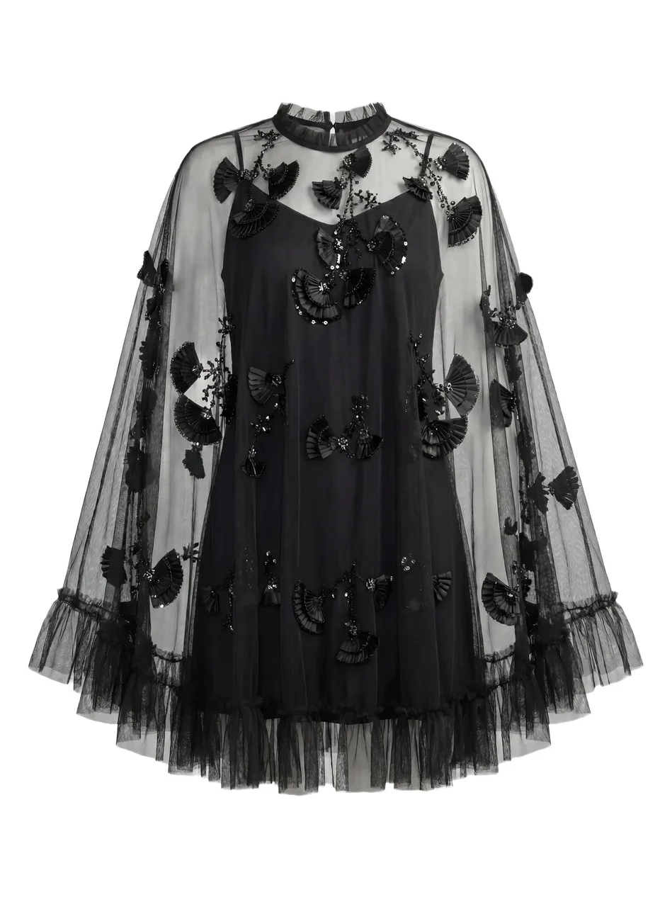 Women's Mac Embellished Mesh A-Line Minidress Women's Mac Embellished Mesh A-Line Minidress