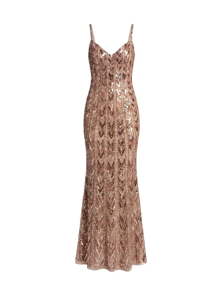 Mac Duggal Women's Embellished Mesh Column Gown