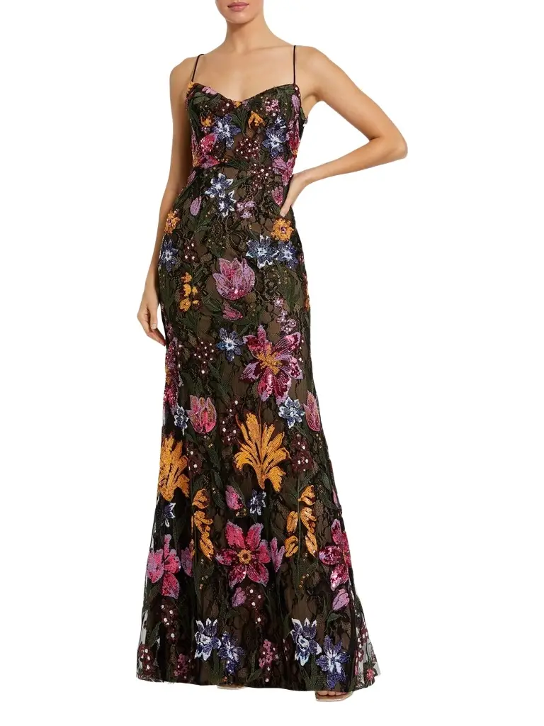 Mac Duggal Women's Embellished Floral Lace Sweetheart Gown