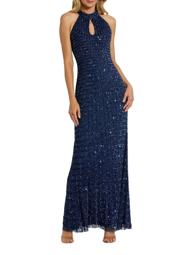 Mac Duggal Women's Embellished Keyhole Column Gown