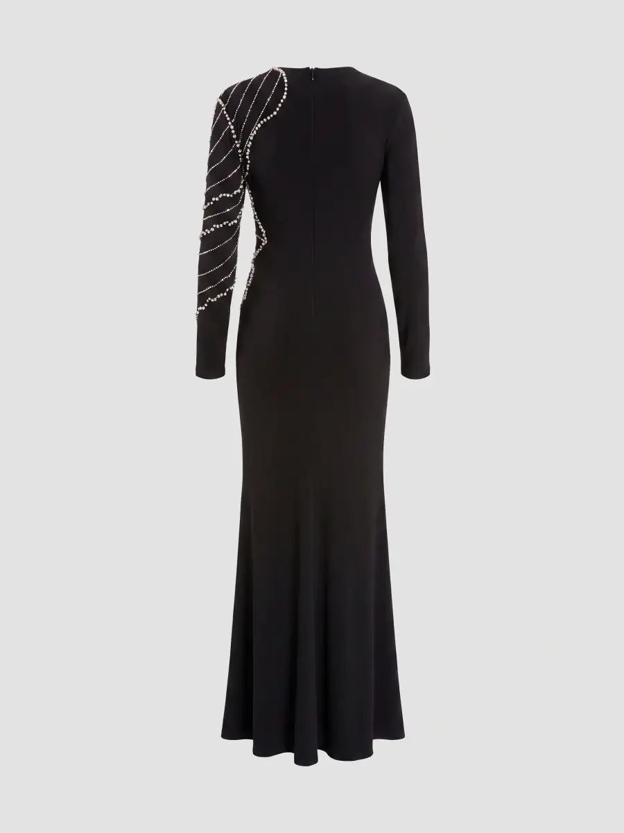 Mac Duggal Women's Beaded Flower Jersey Gown | Thumbnail 5 Mac Duggal Women's Beaded Flower Jersey Gown | Thumbnail 5