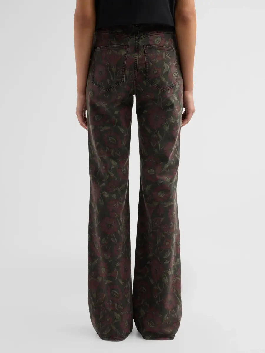 Veronica Beard Women's Crosbie Floral High-Rise Wide-Leg Jeans | Thumbnail 3 Veronica Beard Women's Crosbie Floral High-Rise Wide-Leg Jeans | Thumbnail 3