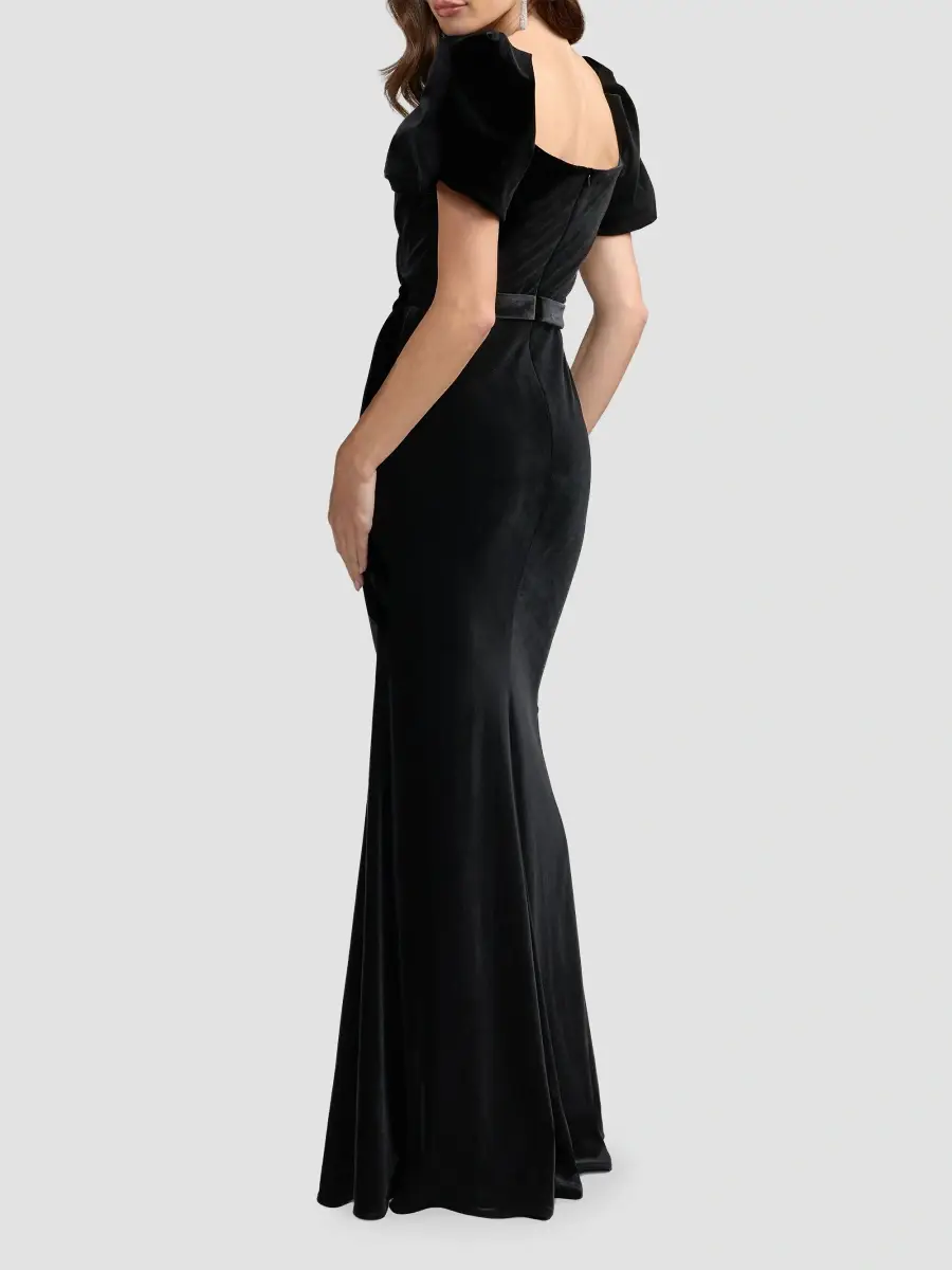 Mac Duggal Women's Puff-Sleeve Velvet Mermaid Gown | Thumbnail 3 Mac Duggal Women's Puff-Sleeve Velvet Mermaid Gown | Thumbnail 3