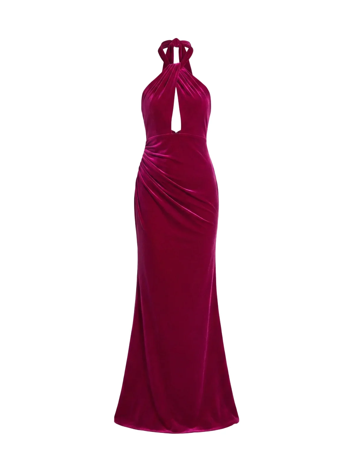 Women's Draped Velvet Halter Column Gown Women's Draped Velvet Halter Column Gown