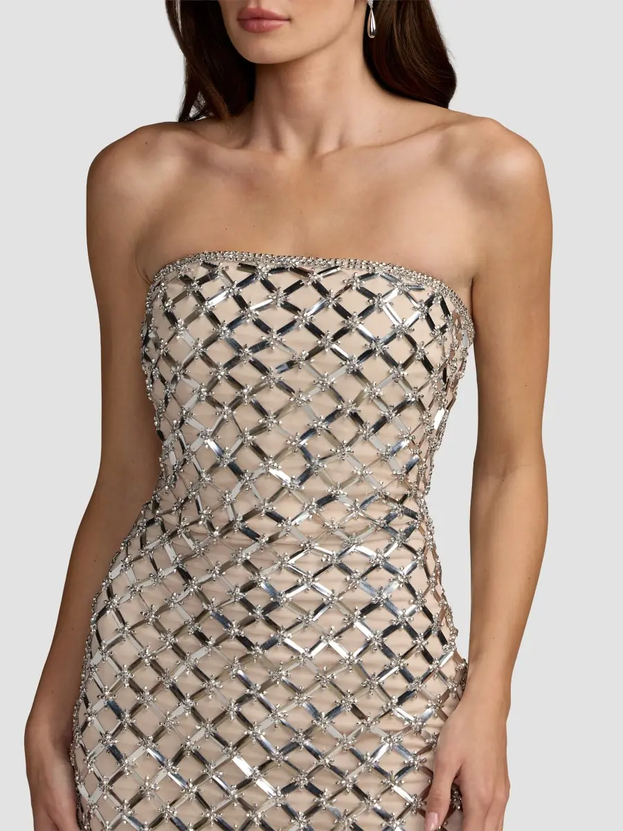 Mac Duggal Women's Sequin Lattice Strapless Gown | Thumbnail 4 Mac Duggal Women's Sequin Lattice Strapless Gown | Thumbnail 4