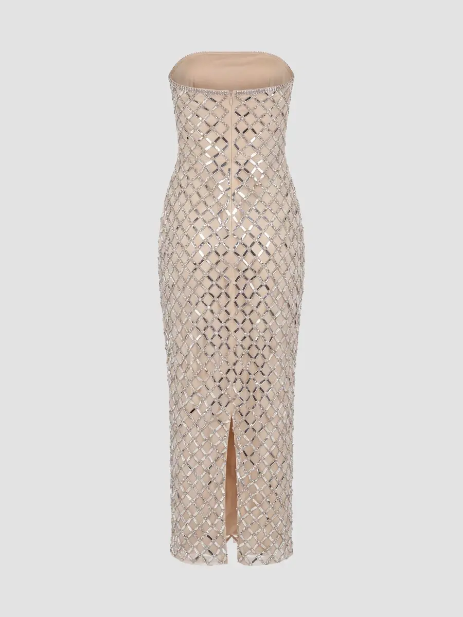 Mac Duggal Women's Sequin Lattice Strapless Gown | Thumbnail 6 Mac Duggal Women's Sequin Lattice Strapless Gown | Thumbnail 6