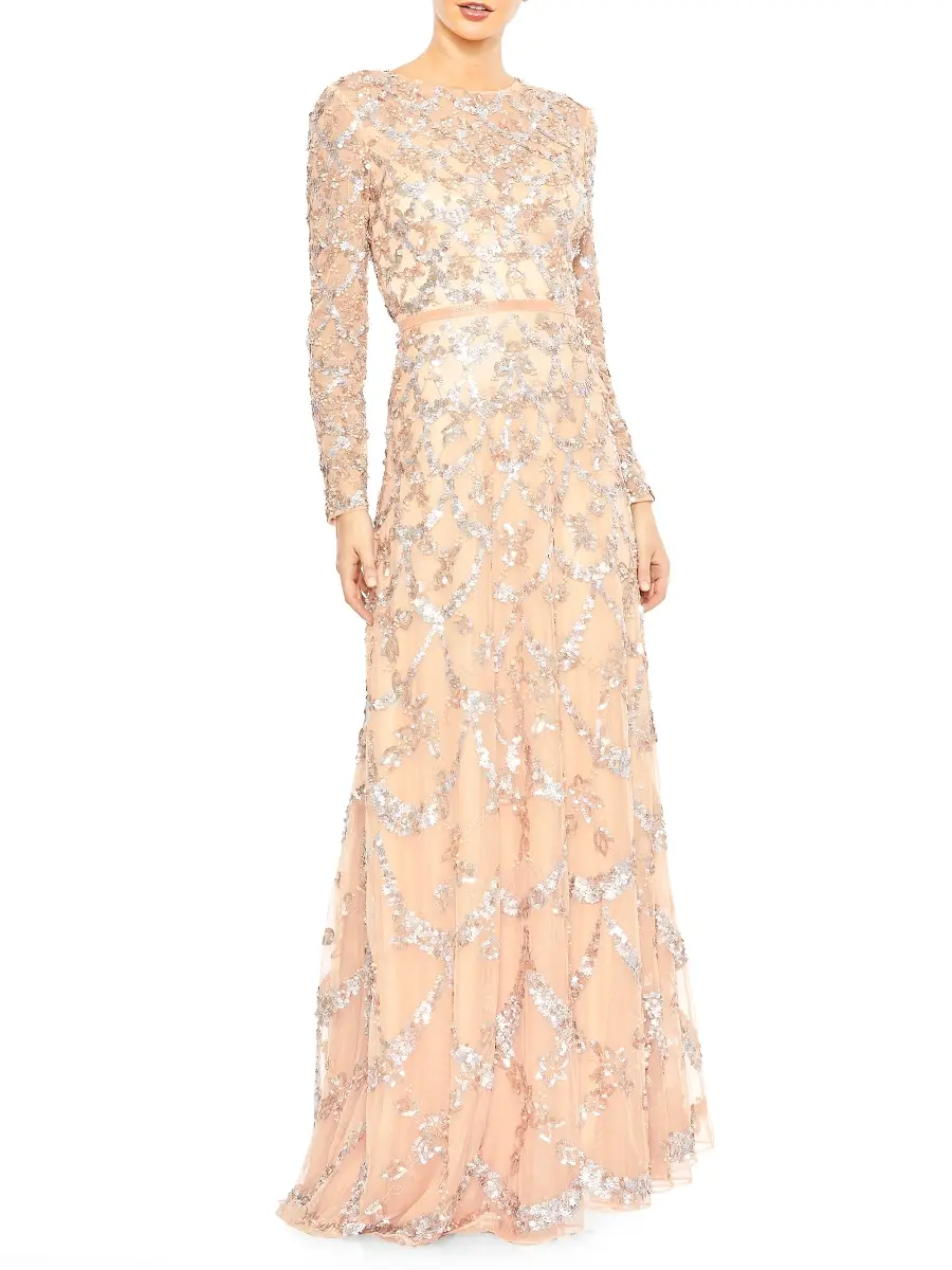 Mac Duggal Women's Bead & Sequin-Embellished A-Line Gown | Thumbnail 2 Mac Duggal Women's Bead & Sequin-Embellished A-Line Gown | Thumbnail 2