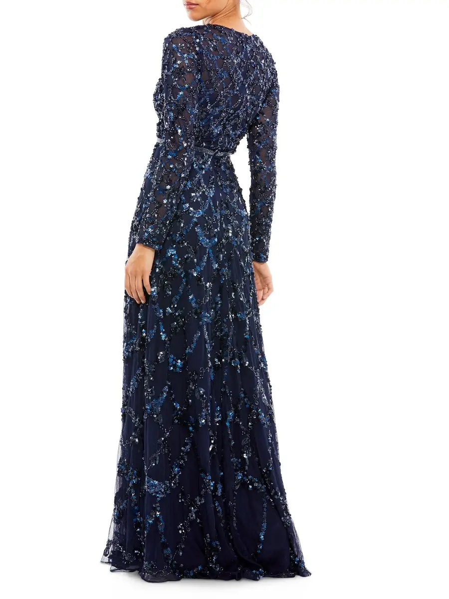 Mac Duggal Women's Bead & Sequin-Embellished A-Line Gown | Thumbnail 3 Mac Duggal Women's Bead & Sequin-Embellished A-Line Gown | Thumbnail 3