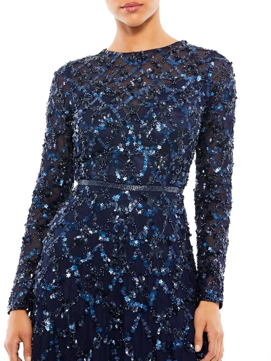 Mac Duggal Women's Bead & Sequin-Embellished A-Line Gown | Thumbnail 4 Mac Duggal Women's Bead & Sequin-Embellished A-Line Gown | Thumbnail 4