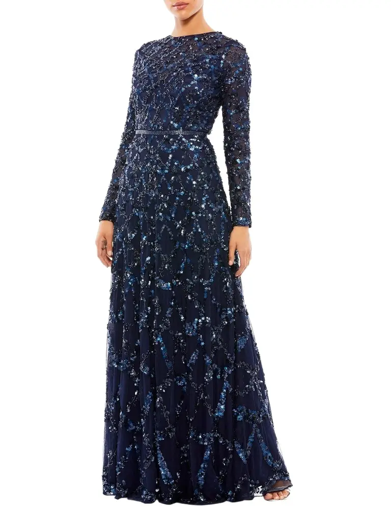 Mac Duggal Women's Bead & Sequin-Embellished A-Line Gown