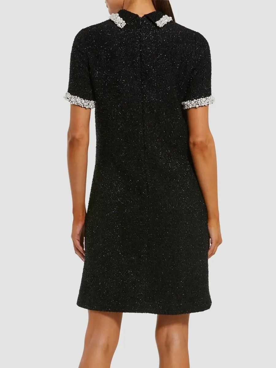 Mac Duggal Women's Bouclé Tweed Shift Mini Dress | Thumbnail 3 Mac Duggal Women's Bouclé Tweed Shift Mini Dress | Thumbnail 3
