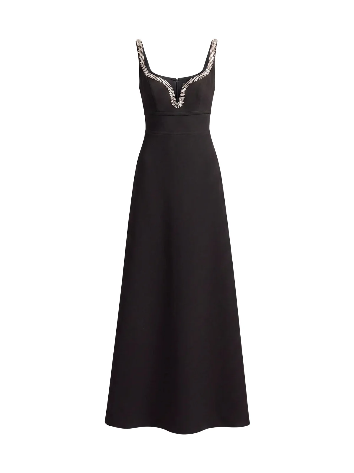 Mac Duggal Women's Crepe Rhinestone-Trim Sleeveless Gown