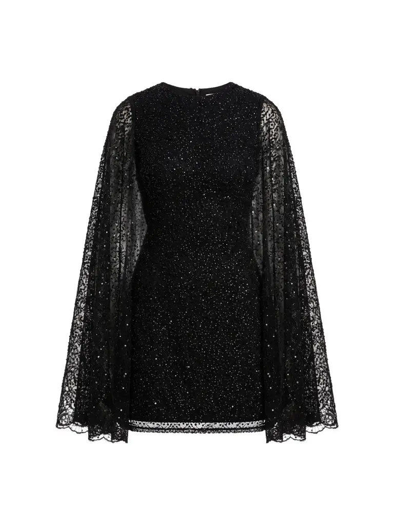 Mac Duggal Women's Sequined Cape Minidress