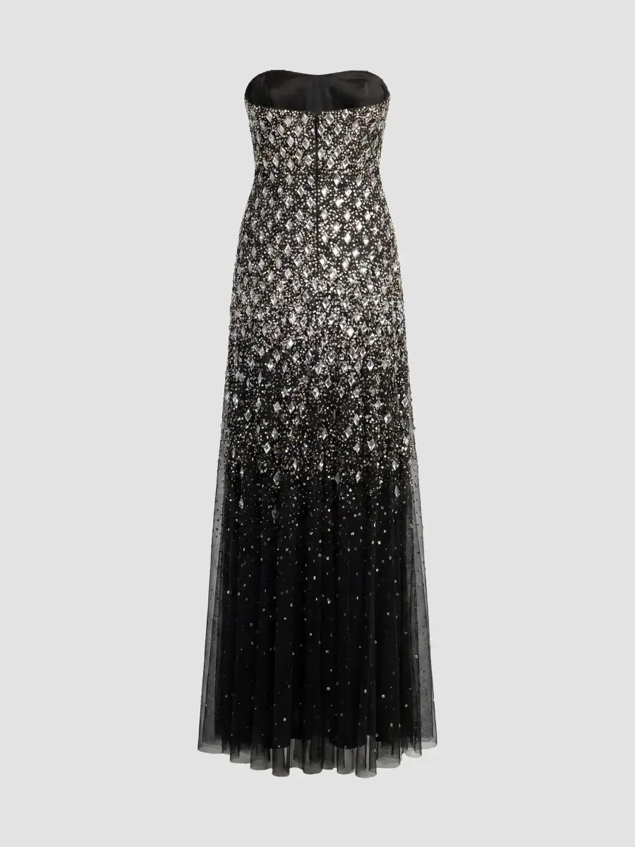 Mac Duggal Women's Beaded Mesh Strapless A-Line Gown | Thumbnail 6 Mac Duggal Women's Beaded Mesh Strapless A-Line Gown | Thumbnail 6