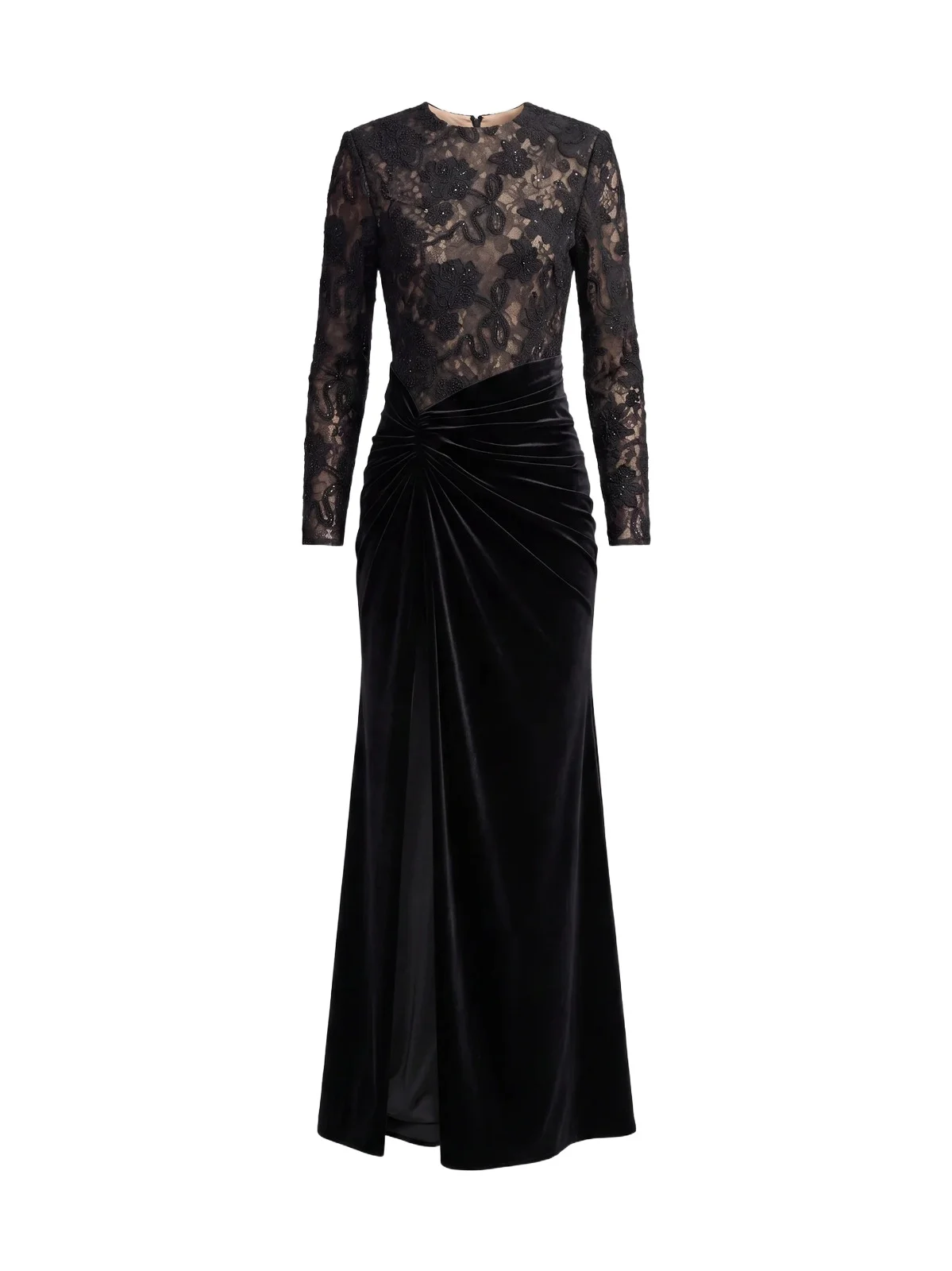 Women's Lace-Velvet Column Gown Women's Lace-Velvet Column Gown