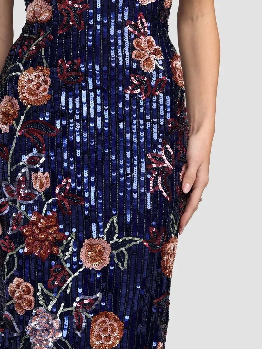 Mac Duggal Women's Floral Sequin Strapless Column Dress | Thumbnail 5 Mac Duggal Women's Floral Sequin Strapless Column Dress | Thumbnail 5