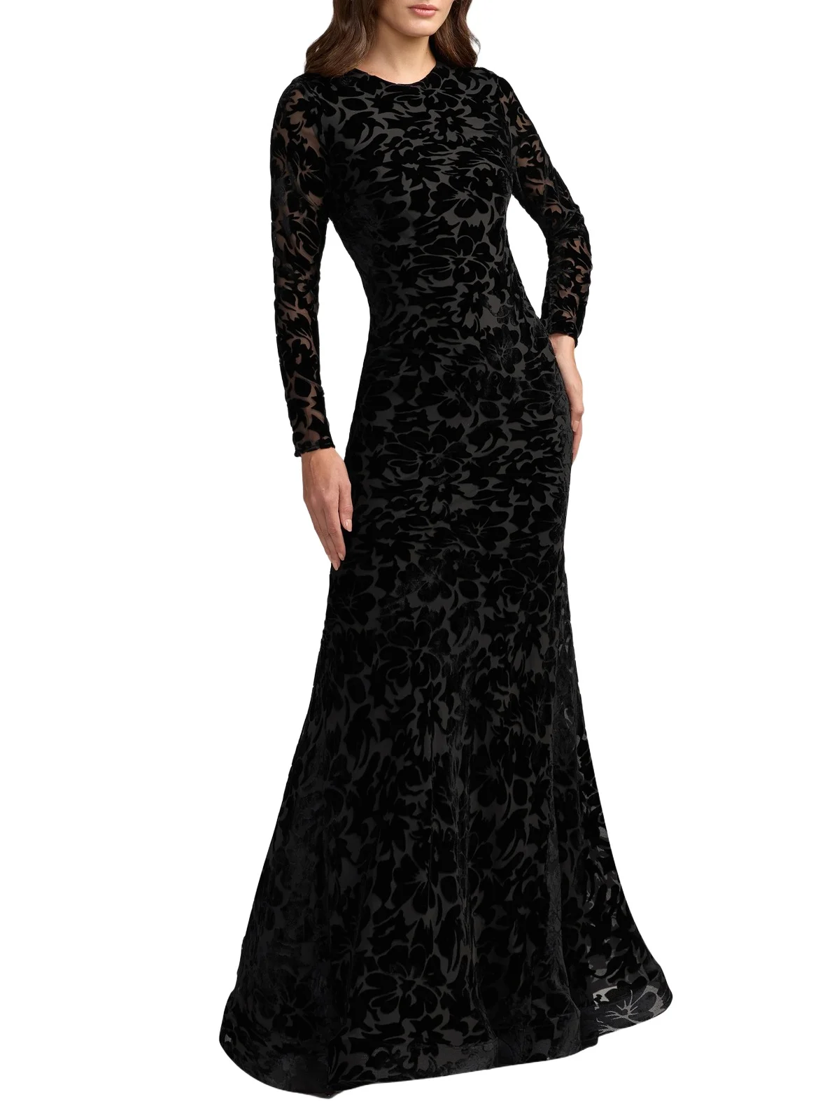 Women's Floral Burnout Velvet Mermaid Gown Women's Floral Burnout Velvet Mermaid Gown
