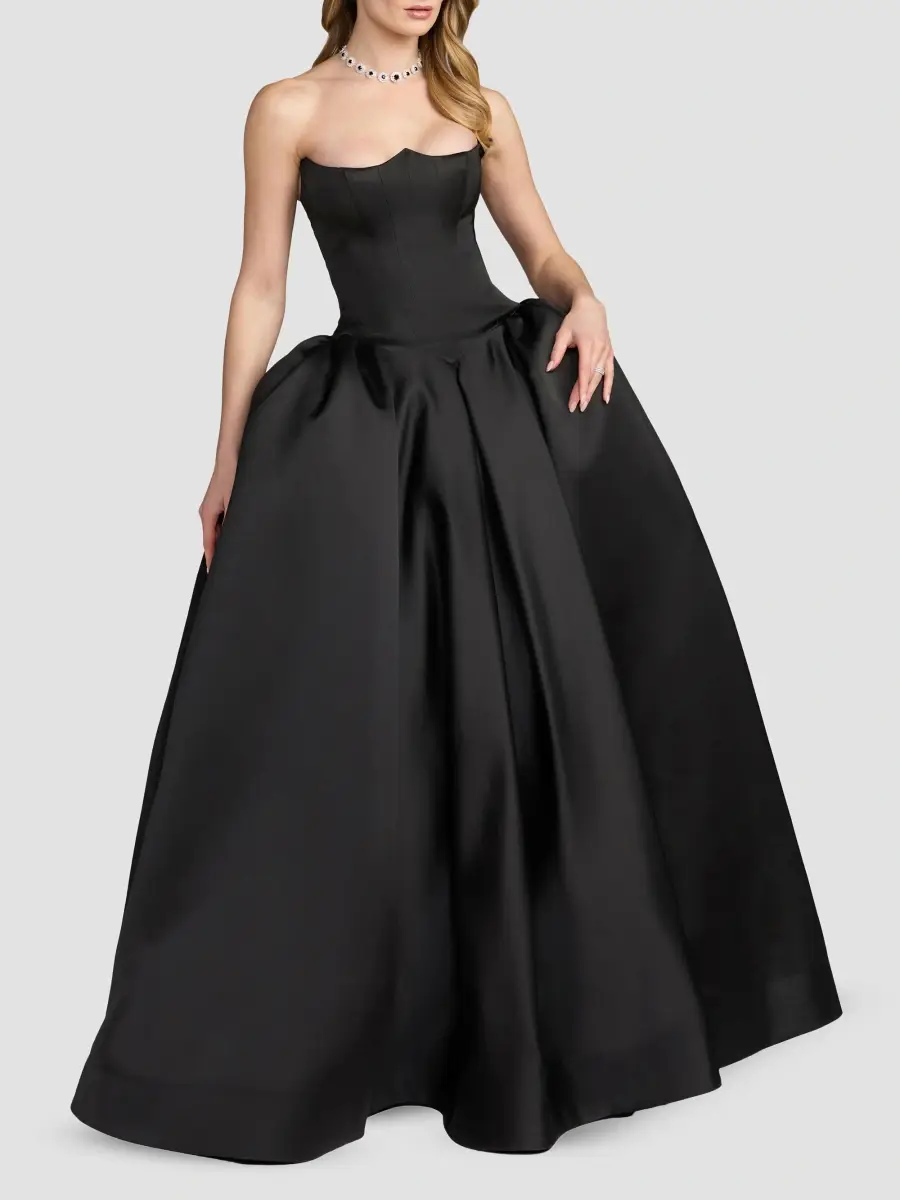 Mac Duggal Women's Exaggerated-Hip Satin Strapless Gown | Thumbnail 2 Mac Duggal Women's Exaggerated-Hip Satin Strapless Gown | Thumbnail 2