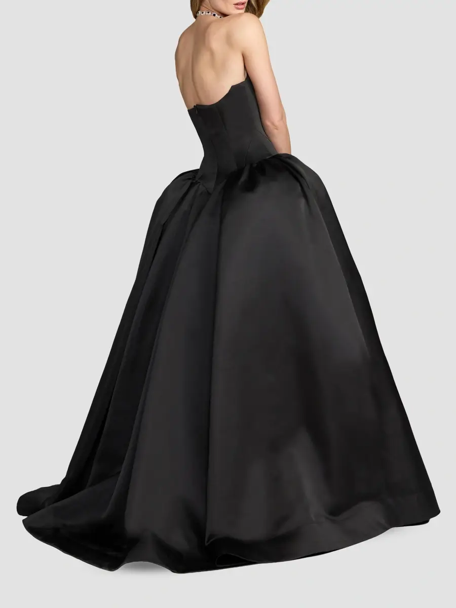 Mac Duggal Women's Exaggerated-Hip Satin Strapless Gown | Thumbnail 3 Mac Duggal Women's Exaggerated-Hip Satin Strapless Gown | Thumbnail 3