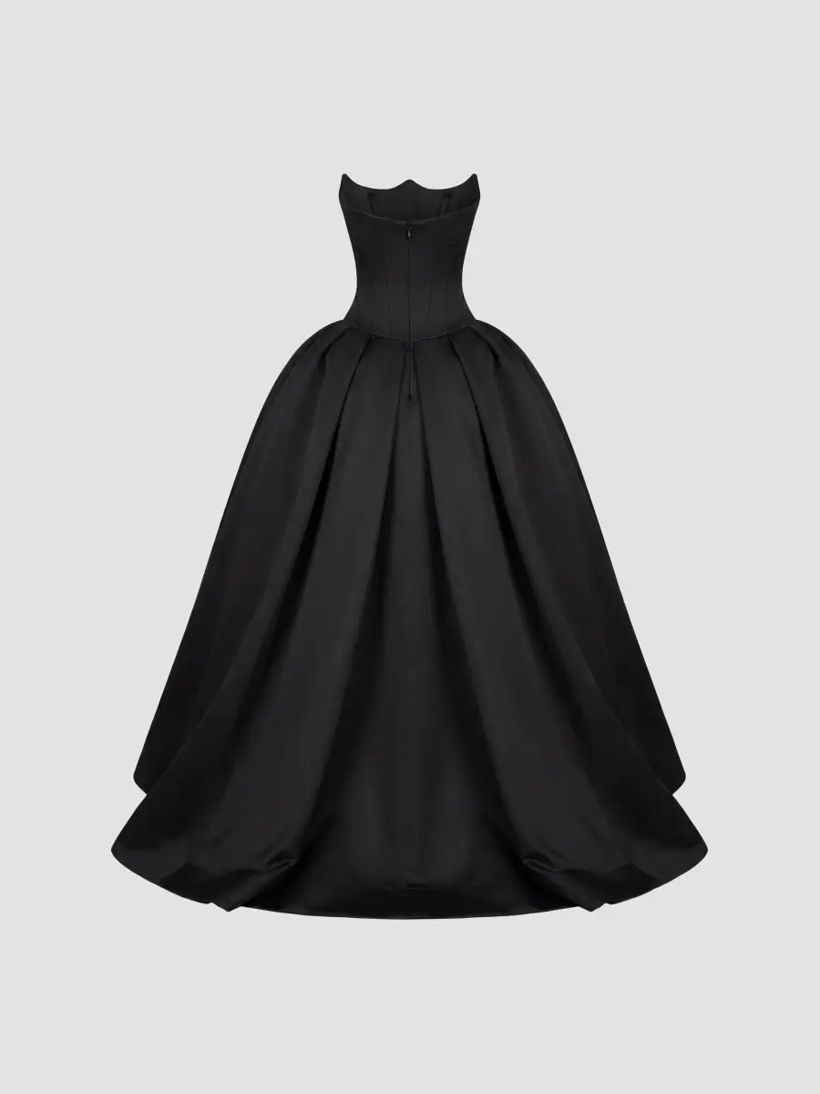 Mac Duggal Women's Exaggerated-Hip Satin Strapless Gown | Thumbnail 6 Mac Duggal Women's Exaggerated-Hip Satin Strapless Gown | Thumbnail 6