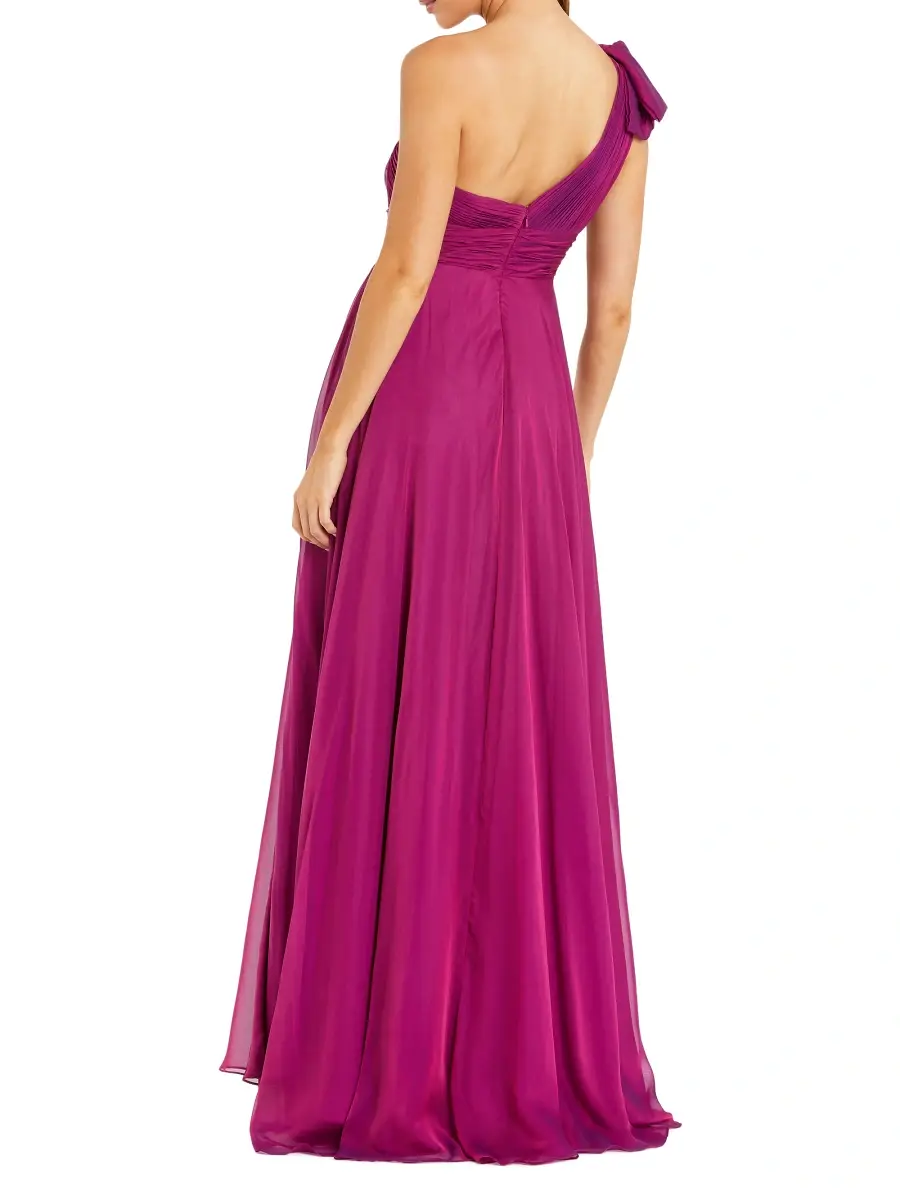 Mac Duggal Women's Ieena 1 Bow-Detailed Satin A-Line Gown | Thumbnail 2 Mac Duggal Women's Ieena 1 Bow-Detailed Satin A-Line Gown | Thumbnail 2