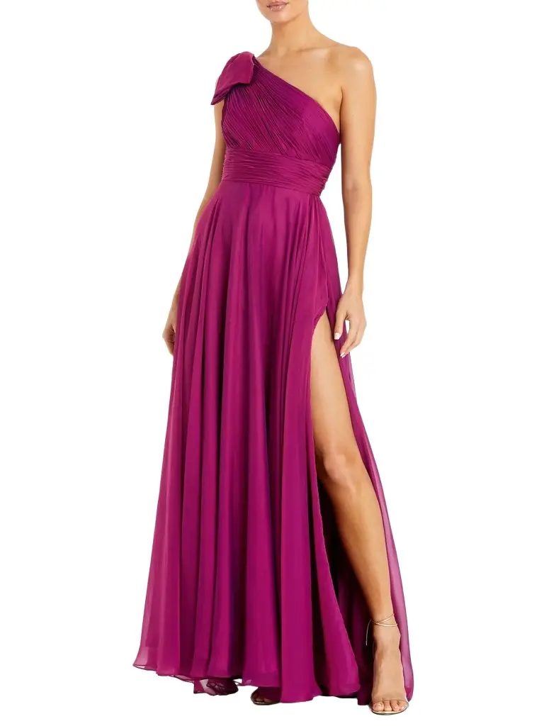 Mac Duggal Women's Ieena 1 Bow-Detailed Satin A-Line Gown