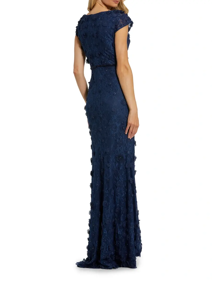 Mac Duggal Women's Petite Floral-Appliquéd Trumpet Gown | Thumbnail 2 Mac Duggal Women's Petite Floral-Appliquéd Trumpet Gown | Thumbnail 2