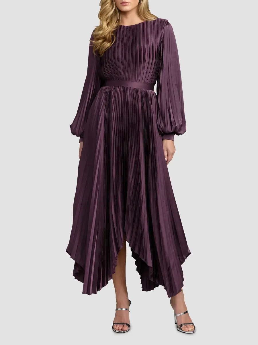 Mac Duggal Women's Ieena Pleated Midi-Dress | Thumbnail 2