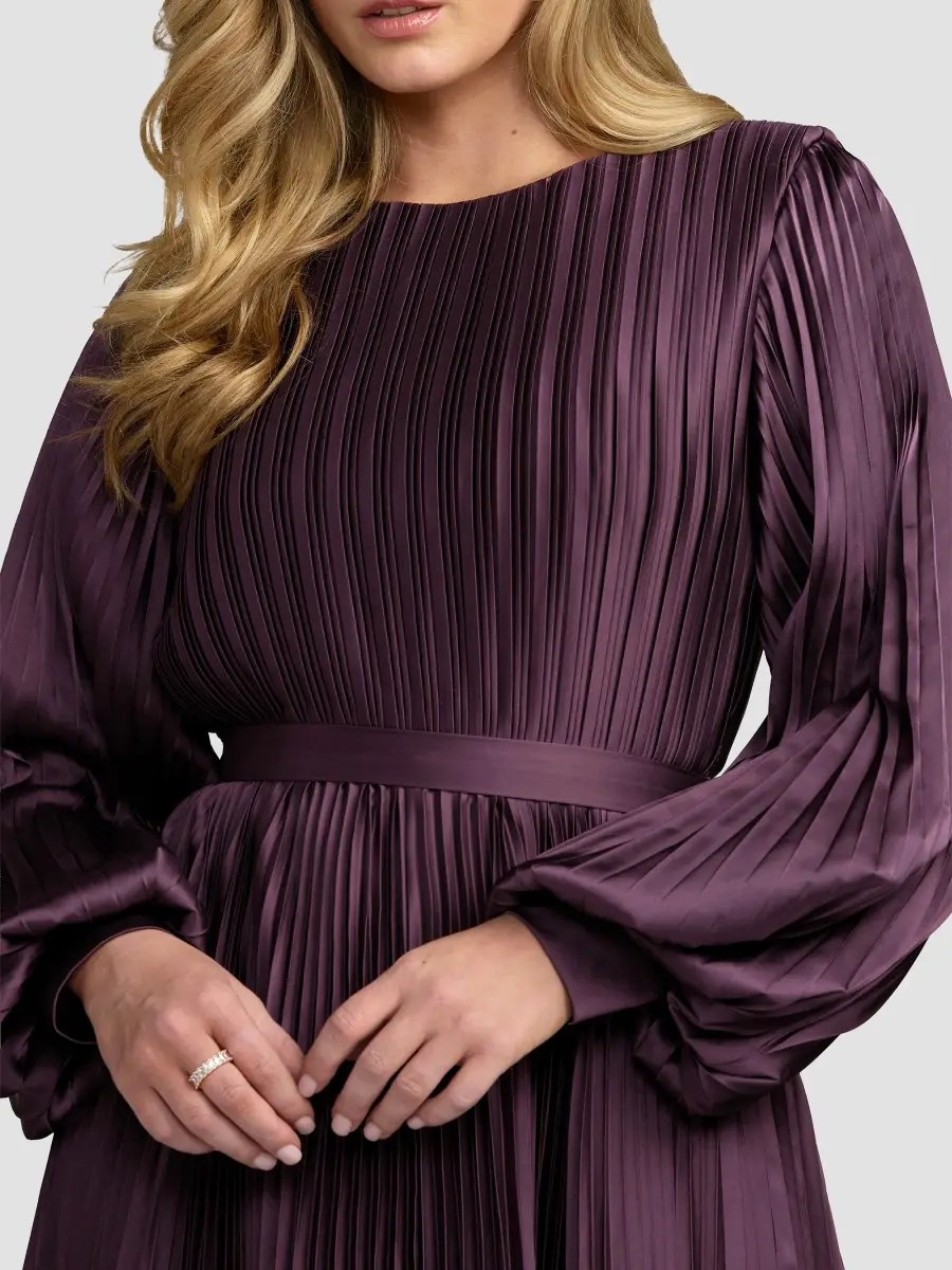 Mac Duggal Women's Ieena Pleated Midi-Dress | Thumbnail 4