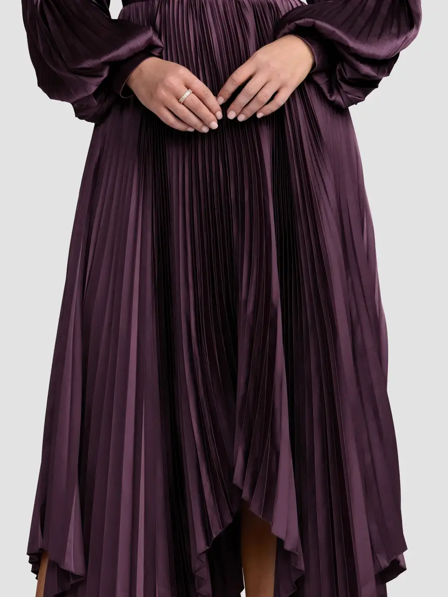 Mac Duggal Women's Ieena Pleated Midi-Dress | Thumbnail 5