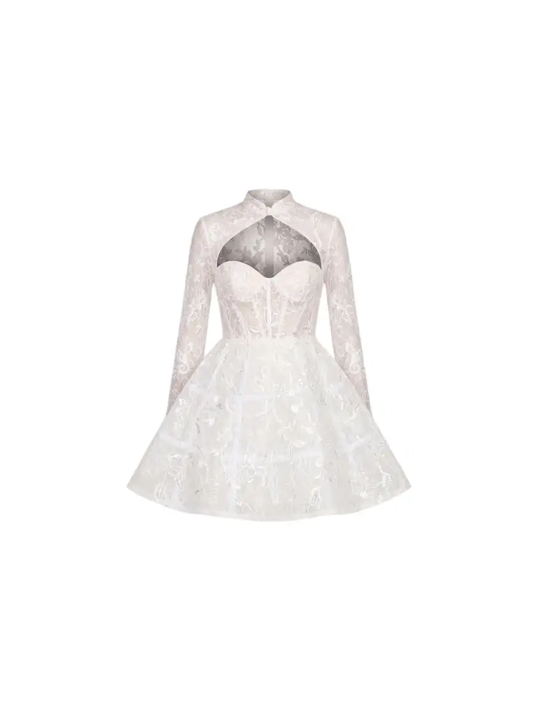 Women's Embellished Floral Lace Mini Dress Women's Embellished Floral Lace Mini Dress