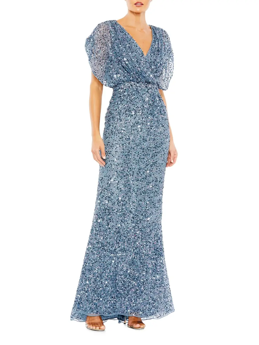 Mac Duggal Women's Evening Metallic Blouson Gown | Thumbnail 2 Mac Duggal Women's Evening Metallic Blouson Gown | Thumbnail 2