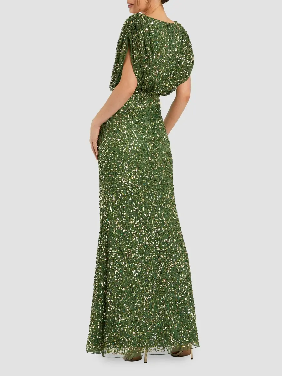 Mac Duggal Women's Evening Metallic Blouson Gown | Thumbnail 4 Mac Duggal Women's Evening Metallic Blouson Gown | Thumbnail 4