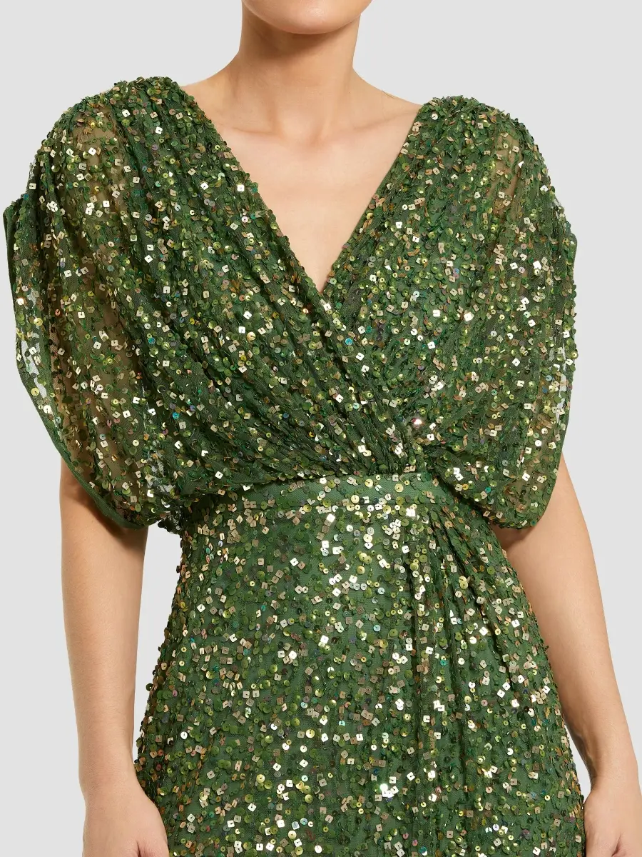 Mac Duggal Women's Evening Metallic Blouson Gown | Thumbnail 5 Mac Duggal Women's Evening Metallic Blouson Gown | Thumbnail 5