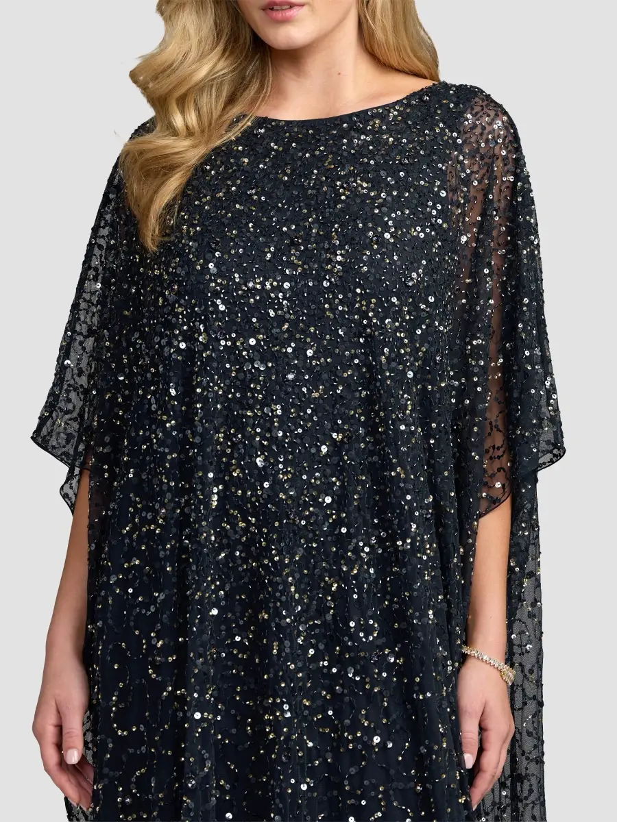 Mac Duggal Women's Embellished Mesh Caftan Maxi Dress | Thumbnail 4 Mac Duggal Women's Embellished Mesh Caftan Maxi Dress | Thumbnail 4