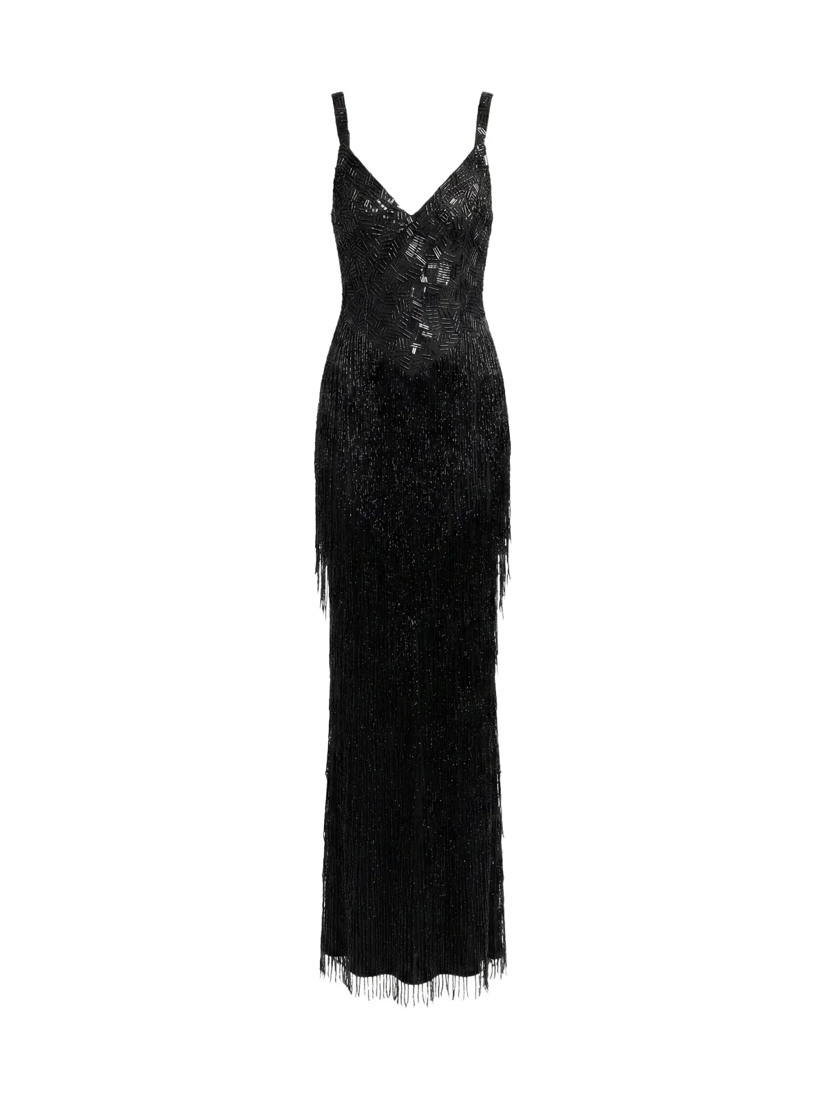 Women's Beaded Fringe Column Gown Women's Beaded Fringe Column Gown