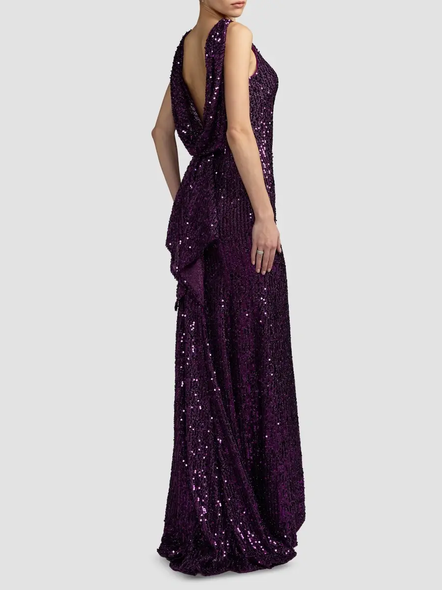 Mac Duggal Women's Sequin Sleeveless Sheath Gown | Thumbnail 4 Mac Duggal Women's Sequin Sleeveless Sheath Gown | Thumbnail 4